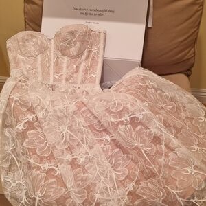 Olivia Strapless Lace Dress by Nadine Merabi, Size 2